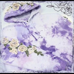 Civil Regime Purple Haze white rose hoodie